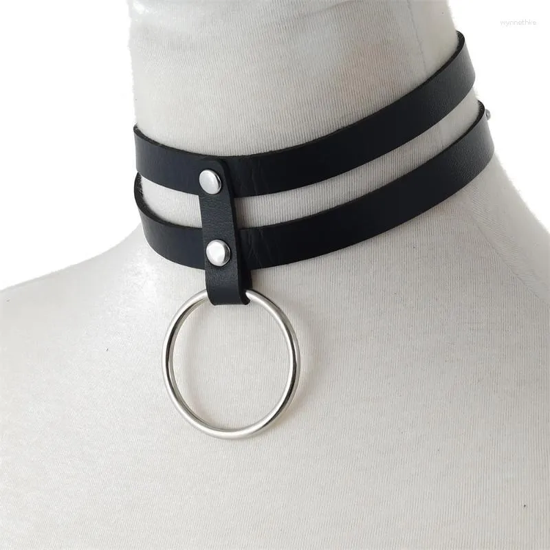 Gothic Punk Black Leather Choker Necklace Collar For Girls Cosplay Gothic  Jewelry And Egirl Accessory From Wynnethke, $9.6